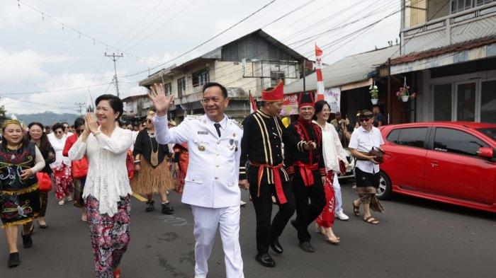 Peringatan Hari Ulang Tahun (HUT) Republik Indonesia yang ke-79, di Kota Tomohon, Sulawesi Utara, Sabtu (17/8/2024).
