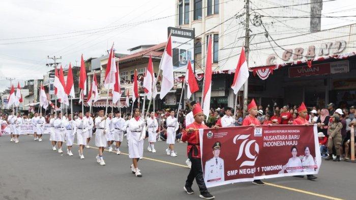 Peringatan Hari Ulang Tahun (HUT) Republik Indonesia yang ke-79, di Kota Tomohon, Sulawesi Utara, Sabtu (17/8/2024).