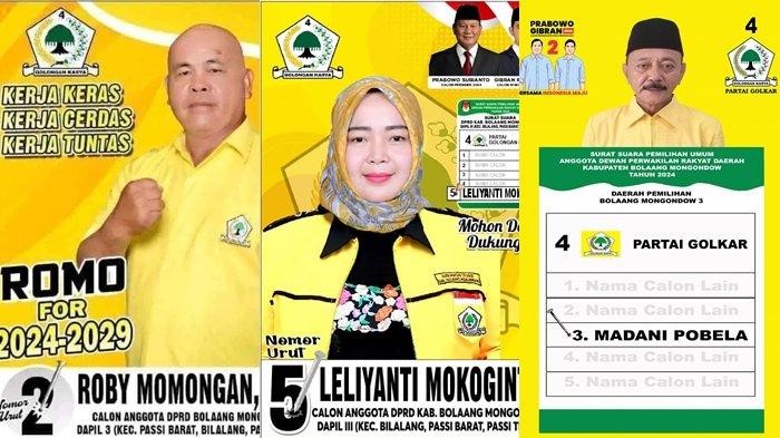 Perolehan suara Pileg 2024 DPRD Kabupaten Bolaang Mongondow (Bolmong) - Dapil III: Passi Barat, Passi Timur, Bilalang. Roby Momongan ungguli Bayu Damopolii, Madani Pobel, Hasan Simbala dan Leliyanti Mokoginta.