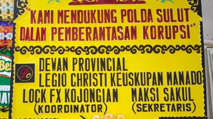 Puluhan Karangan Bunga di Polda Sulawesi Utara