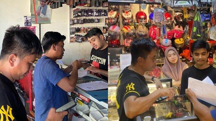 Polresta Manado saat memeriksa izin penjual knalpot bising di Manado, Rabu 10 Januari 2023