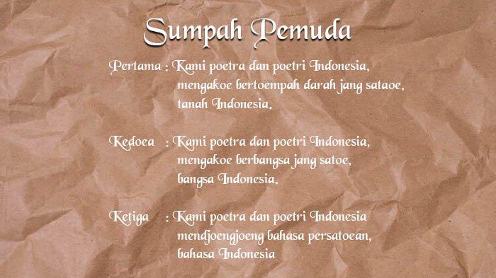 Poster ucapan Selamat Hari Sumpah Pemuda.
