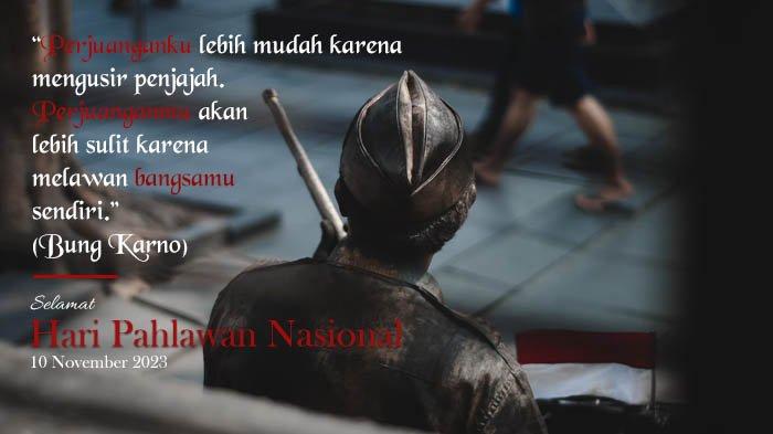 Poster ucapan selamat Hari Pahlawan 2023.