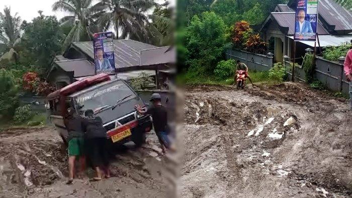 Potret Jalan Rusak di Desa Balang, Talaud