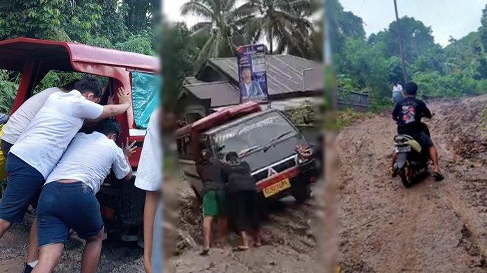 Potret Pengendara Bertaruh Nyawa Lewati Jalan Rusak di Desa Balang dan Sereh Talaud