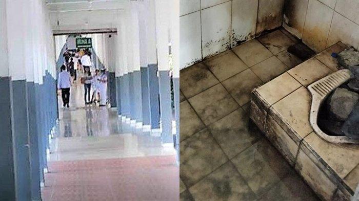 Potret koridor dan toilet di RSUP Kandou Manado
