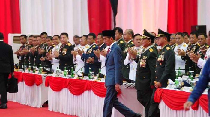 Rapat Pimpinan (Rapim) TNI-Polri di GOR Ahmad Yani Mabes TNI, Cilangkap, Jakarta Timur, Rabu (28/2/2024).