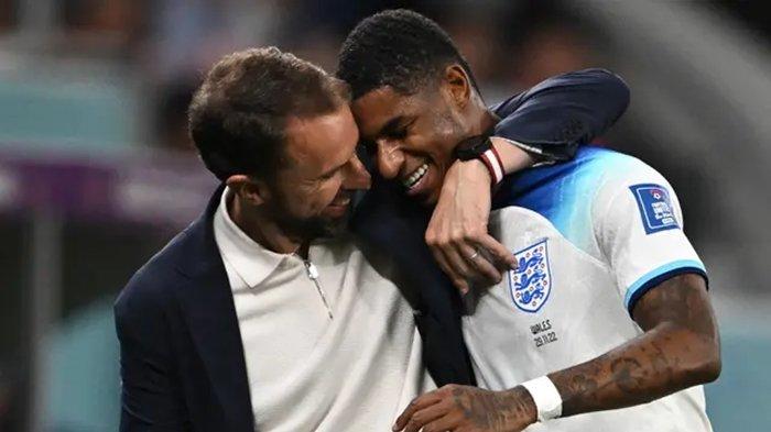 Marcus Rashford dan Pelatih timnas Inggris, Gareth Southgate.