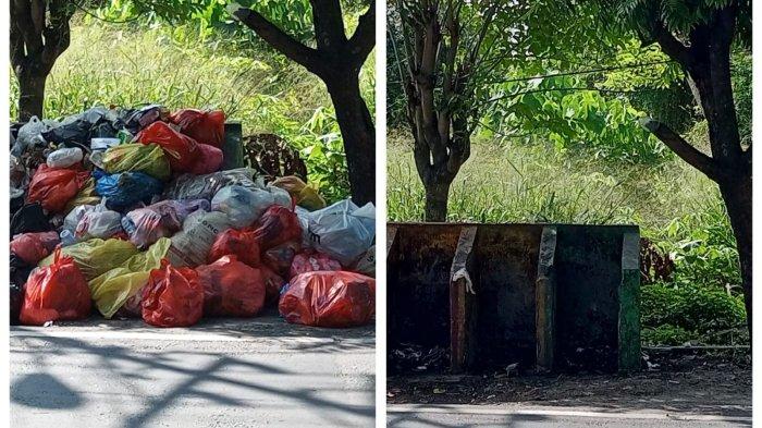 Keadaan tempat pembungan sampah saat belum diangkat dan setelah sudah diangkat.