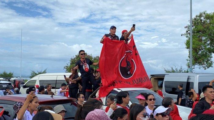 Siti Atikoh istri Capres Ganjar Pranowo Ikut Senam di Kawasan Megamas Manado