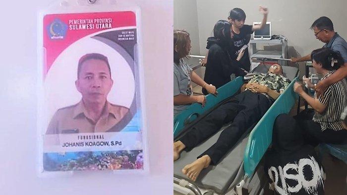 Jenazah almarhum Johanis Koagow saat masih berada di rumah sakit setelah kecelakaan.