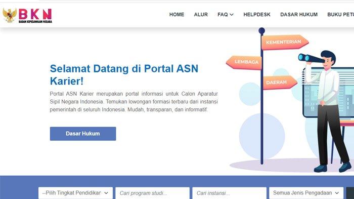 Tampilan awal laman pendaftaran CPNS dan PPPK tahun 2023