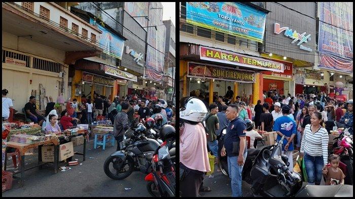 Suasana di Kampung Cina atau Pecinan, Kota Manado, Sulawesi Utara, Minggu (31/12/2023).