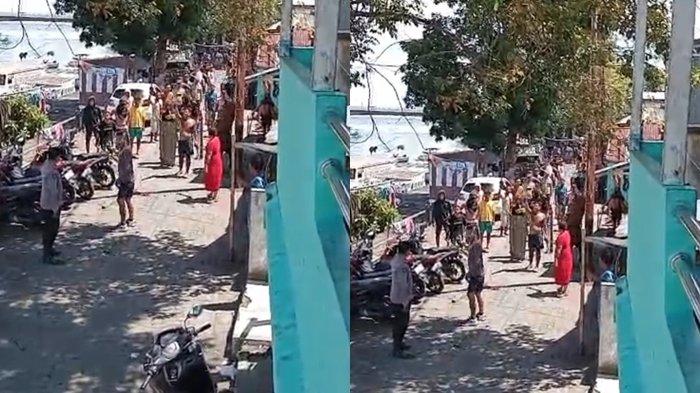 TARKAM - Tarkam nyaris saja terjadi di Sindulang, Manado, Minggu (13/7/2025) siang.