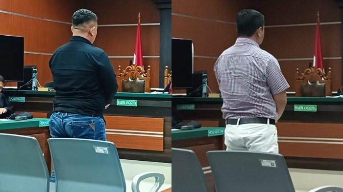 Terdakwa kasus money politik yang merupakan tim sukses caleg berinisial JL saat menjalani sidang putusan di Pengadilan Negeri (PN) Manado, Sulawesi Utara, pada Senin 25 Maret 2024.