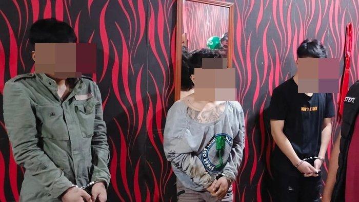 Tiga Terduga Pelaku saat diamankan polisi