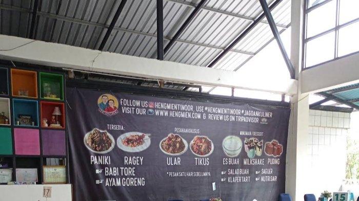 SEJARAH RUMAH MAKAN - Rumah Makan (RM) Heng Mien Tinoor, Kota Tomohon, Sulawesi Utara (September 2024). Rumah makan yang telah berdiri sejak 1950 ini ini masih eksis dengan menawarkan hidangan khas Minahasa dengan sistem All You Can Eat.