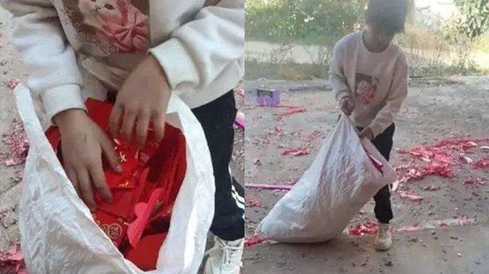 Viral Bocah Dapat Angpau Sekarung dari Warga Sekampung, Saat Isi Amplop Dihitung Totalnya Rp 43 Juta