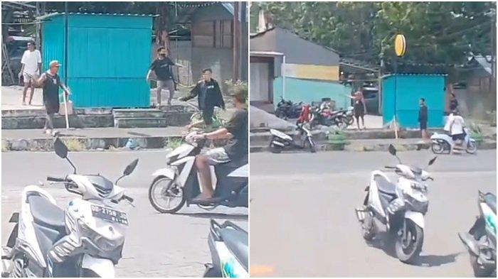VIRAL: Viral di media sosial Facebook, sebuah video yang memperlihatkan segerombolan orang terbagi dua kubu atau kelompok membuat resah warga di Winenet, Kota Bitung, Sulawesi Utara. Video beredar hari ini Minggu 13 Juli 2025.