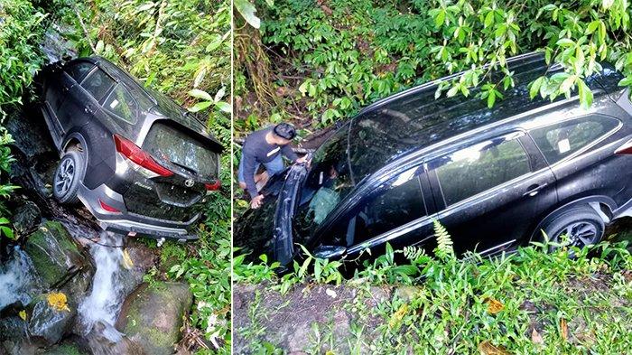 Viral di medsos, mobil hitam tanpa pelat nomor masuk jurang di Boltim Sulawesi Utara. Viral Minggu 11 November 2023.