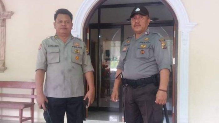 Aiptu Malino Baginda (48) anggota Polsek Tikala yang menjadi korban (kanan) penganiayaan oleh ODGJ.