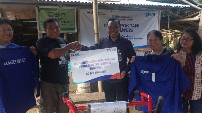 BRI Kanca Tondano Berikan Bantuan Traktor Tangan Untuk Klaster Edelweis di Rurukan Tomohon