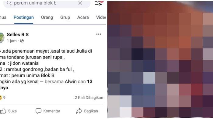 Seorang lelaki ditemukan tewas di kamar indekosnya di Minahasa, Sulawesi Utara.