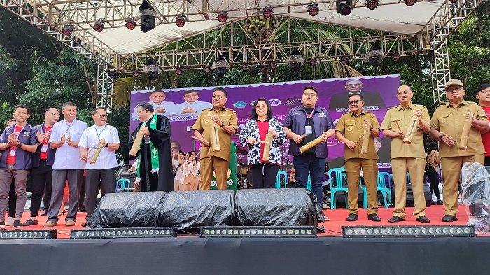 Gubernur Sulawesi Utara Olly Dondokambey buka kegiatan Perkemahan Pemuda Karya GMIM 2023, di Tanawangko Senin ( 3/7/2023)