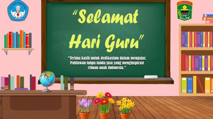 Poster ucapan selamat hari guru nasional.