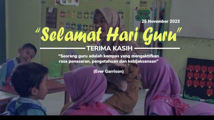 Poster ucapan selamat hari guru nasional.