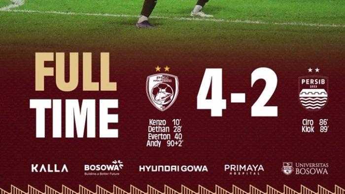 Hasil PSM Makassar vs Persib Bandung 4-2, Drama 6 Gol, Maung Dipermalukan Juku Eja. Twitter @PSM_Makassar