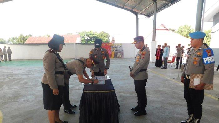Sertijab pejabat di lingkungan Polres Bitung dan Polsek Maesa.