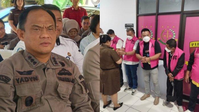 KORUPSI DPRD BITUNG - Kajari Bitung Yadyn Palebangan dan tujuh tersangka dugaan kasus korupsi perjalanan dinas DPRD Bitung. Ada lima anggota aktif DPRD Bitung yang belum ditetapkan sebagai tersangka.
