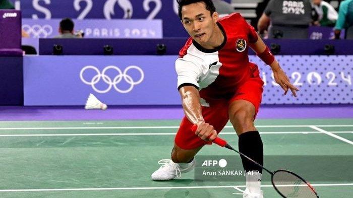 Tunggal putra Indonesia, Jonatan Christie, saat tampil melawan Lakshya Sen (India) pada laga terakhir grup L Olimpiade Paris 2024, Rabu, 31 Juli 2024