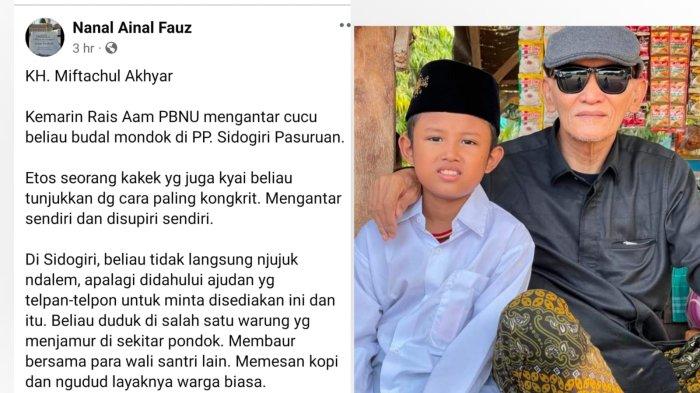 Cerita viral seorang Ketua Ra'is Am PBNU KH Miftachul Akhyar Ngopi Seperti Warga Biasa di depan pondok Pesantren Sidogiri Pasuruan Jawa Timur. Tangkapan Layar Viral