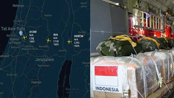AKHIRNYA Pesawat TNI AU Bisa Lintasi Wilayah Israel dan Terjunkan Bantuan ke Gaza Lewat Udara