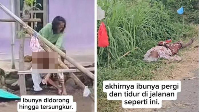 ANAK BUANG IBU : Tangkapan layar dari Tiktok @ariefcamra pada Sabtu (26/7/2025) : Anak Durhaka! Wanita Probolinggo Hardik dan Usir Ibu Kandung Hingga Harus Tidur di Pinggir Jalan