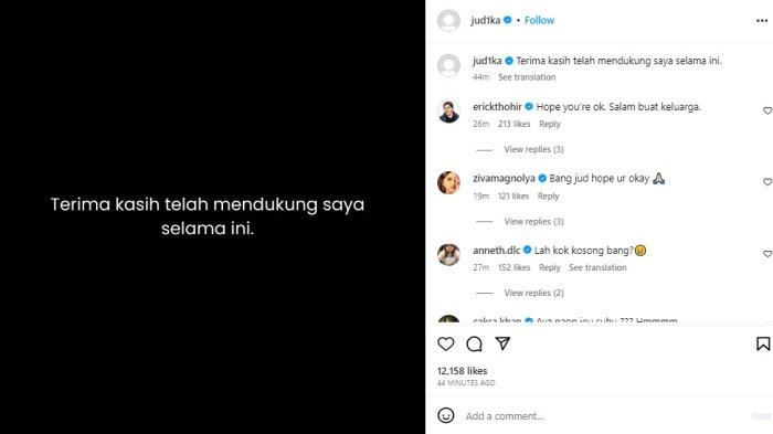Ada Apa dengan Judika? Foto-foto di Instagram Hilang Hingga Ucap Terimakasih, Fans Khawatir