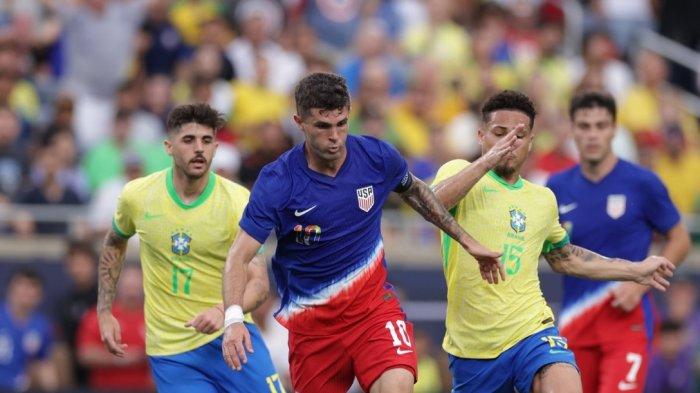 Hasil laga uji coba FIFA Matchday antara Timnas Brasil dan Timnas Amerika Serikat berakhir imbang setelah gol Rodrygo dibalas freekick indah winger AC Milan.