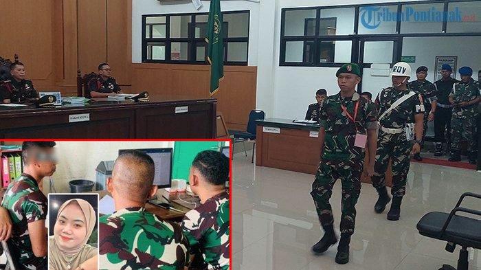 Anggota TNI Prada Yuwandi alias Prada Y dituntut penjara seumur hidup atas kasus pembunuhan terhadap mantan tunangannya asal Pontianak, Sri Mulyani. Padahal pihak keluarga korban, Sri Mulyani, agar Prada Y dintut hukuman mati. Tuntutan terhadap Prada Yuwandi dibacakan oditur militer di Pengadilan Militer 1-05 Pontianak, pada Selasa (7/11/2023) kemarin. (TRIBUNPONTIANAK.CO.ID/Ferryanto)