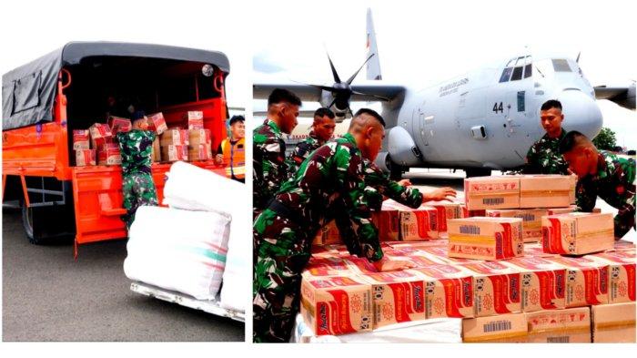 Mabes TNI kembali memberangkatkan Bantuan Kemanusiaan Pemerintah RI ke Myanmar dengan menggunakan 2 pesawat militer Hercules A-1331(Short Body) dan Boeing A-7309 melalui Bandara Halim Perdanakusuma, Jakarta, Selasa (1/4/2025). (Dok.Puspen TNI)