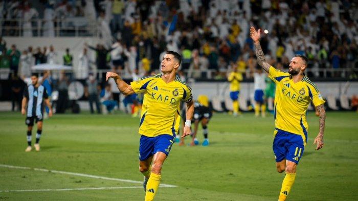 Cristiano Ronaldo usai cetak gol dan bawa Al Nassr menang atas Al Shabab di Liga Arab Saudi