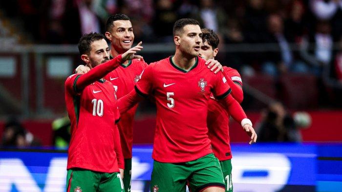 Crsitiano Ronaldo bawa Portugal menang atas Polandia di UEFA Nations League 2024/2025, Minggu (13/10/2024)