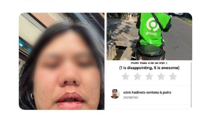 Viral cutomer wanita dianiaya drover ojol di Desa Dalung, Kuta Utara, Badung, Bali.