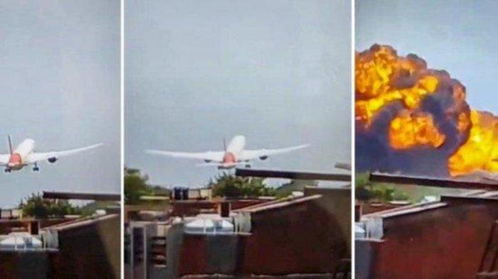 PESAWAT AIR INDIA JATUH: Detik-detik peristiwa pesawat Air India jatuh dan meledak sesaat usai lepas landas dari Bandara Ahmedabad, Gujarat, India. Fakta baru terungkap ucapan terakhir pilot sebelum pesawat ini jatuh