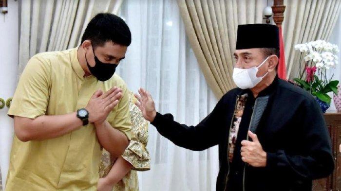 Edy Rahmayadi saat bertemu walikota Medan Bobby Nasution di rumah dinas Gubernur Sumut beberapa waktu lalu.