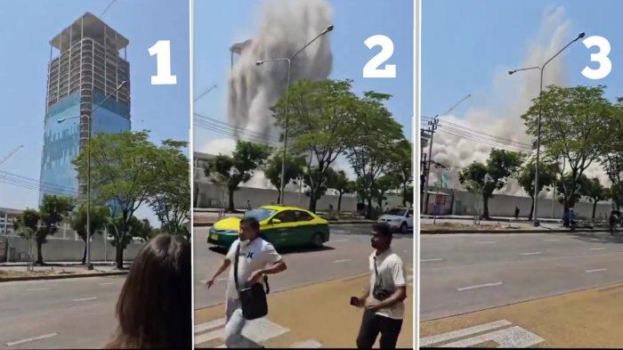 GEMPA THAILAND: Gempa dahsyat mengguncang Thailand, Jumat (28/3/3025) siang waktu setempat, dengan magnitudo 7,7. Negara yang turut merasakan bencana gempa ini ialah Bangladesh, India, Laos, Myanmar (Burma), Thailand, dan Tiongkok. (X)
