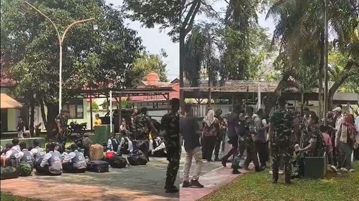 SISWA DIDIK MILITER - Para Siswa mengikuti pendidikan militer di Resimen Artileri Medan 1 Sthira Yudha, Batalyon Artileri Medan 9, Kabupaten Purwakarta, Kamis (1/5/2025).