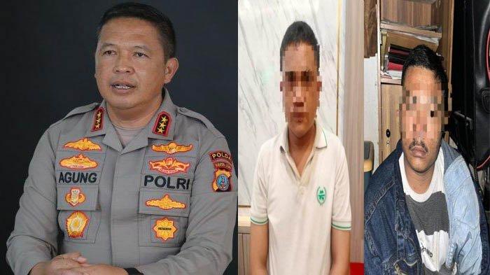 Kapolda Sumut dan dua pelaku pembakaran rumah wartawan Sempurna Pasaribu.