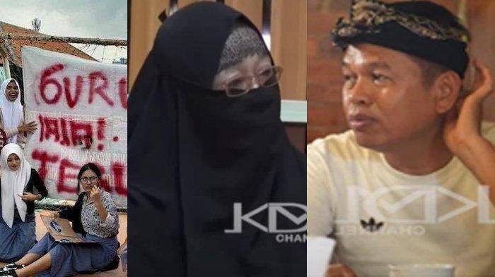 KEPSEK MINTA DUIT - Kepala SMAN 4 Karawang, Dida (tengah) yang didemo siswanya karena gagal ikut Seleksi Nasional Berbasis Prestasi (SNBP) masuk Perguruan Tinggi Negeri (PTN) saat ditemui Dedi Mulyadi, Kamis (6/2/2025).